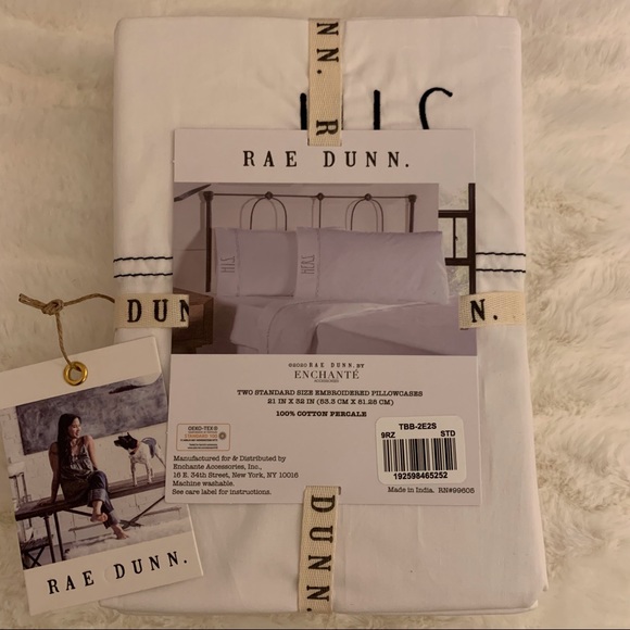 NWT Rae Dunn {HIS & HERS} Embroidered Standard Pillowcases - Picture 4 of 6